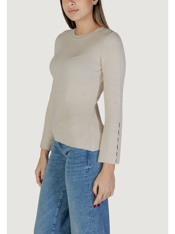 ONLY ONLY Maglione ONLNATASHA LS O-NECK PEARL CC KNT Bianco Shirt Fit