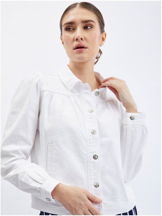 Orsay Orsay Kurtka jeansowa 821143000000__36 Biały Regular Fit
