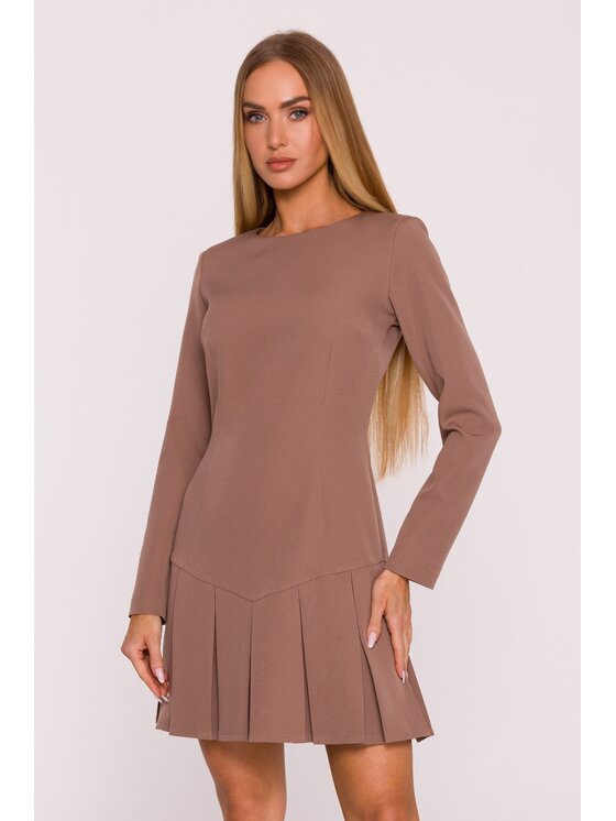 Made of Emotion Made of Emotion Sukienka wieczorowa M872 Brązowy Modern Slim Fit