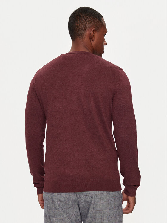 Lindbergh Lindbergh Pulover 30-80043 Bordo rdeča Slim Fit