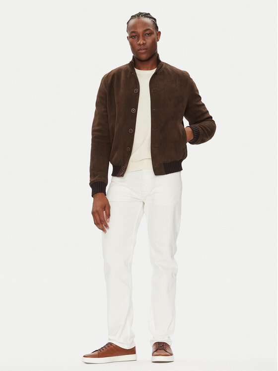 Milestone Milestone Μπουφάν δερμάτινο MSDario 531621 60695 Καφέ Regular Fit