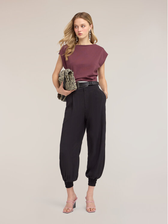 Motivi Motivi Pantaloni di tessuto P02FQ104651N033 Nero Baggy Fit