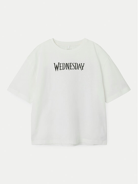 NAME IT NAME IT Marškinėliai Farra Wednesday 13240881 Balta Standard Fit