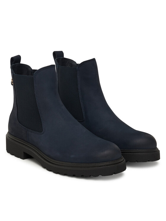 Tommy Hilfiger Tommy Hilfiger Klassische Stiefeletten Nubuck Cleated FW0FW09041 Dunkelblau