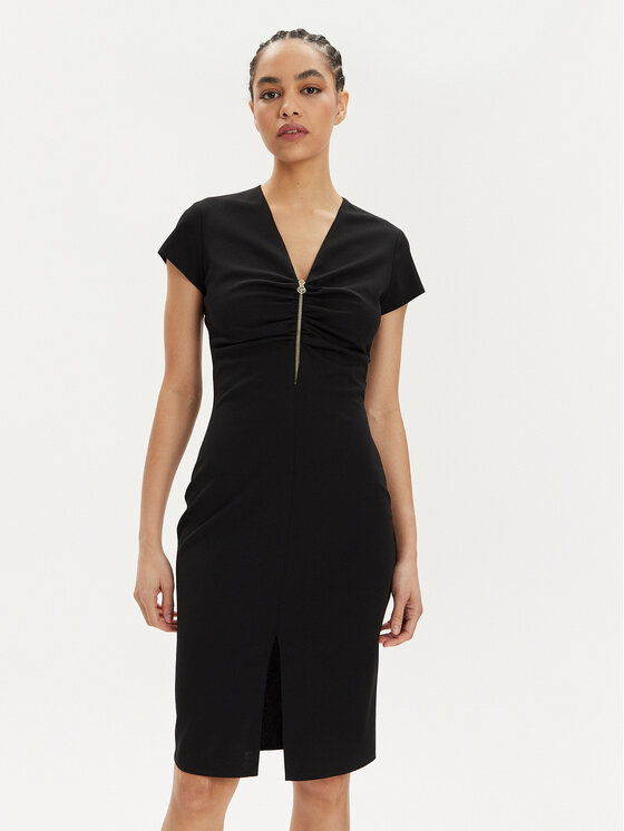 Rinascimento Rinascimento Kokteilinė suknelė CFC0117728003 Juoda Slim Fit