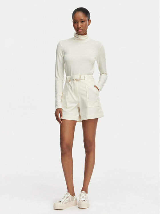 Guess Guess Bavlnené šortky W6GD01 W1415 Krémová Regular Fit