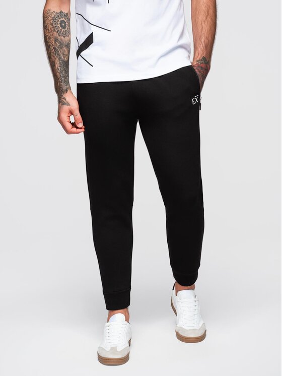 Ombre Ombre Spodnie dresowe OM-PASK-0223 Czarny Regular Fit