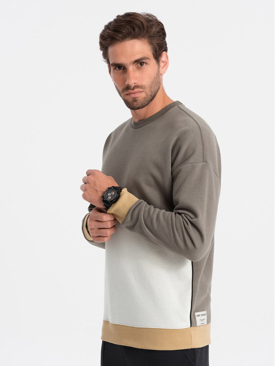 Ombre Ombre Mikina OM-SSNZ-0130 Khaki Oversize