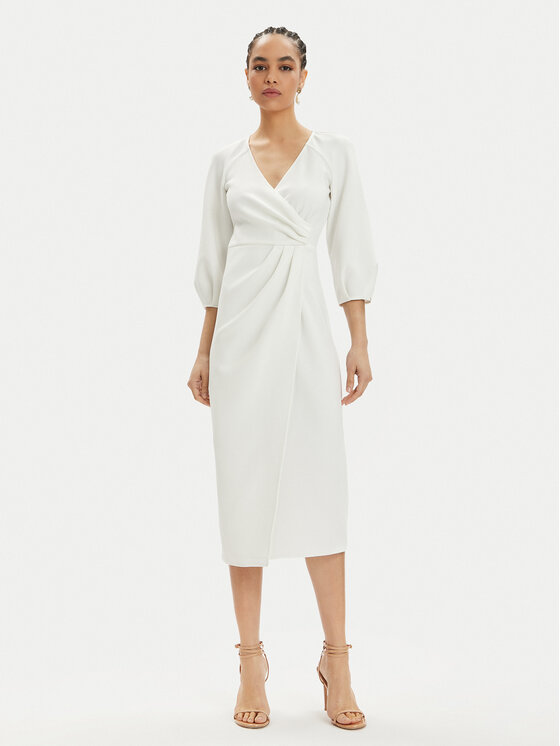 Nissa Nissa Kokteilinė suknelė RZ14824 Balta Regular Fit