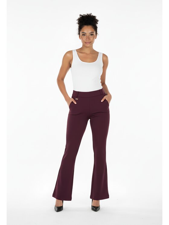 FIGL FIGL Komplet marynarka i spodnie materiałowe M1273 Bordowy Regular Fit