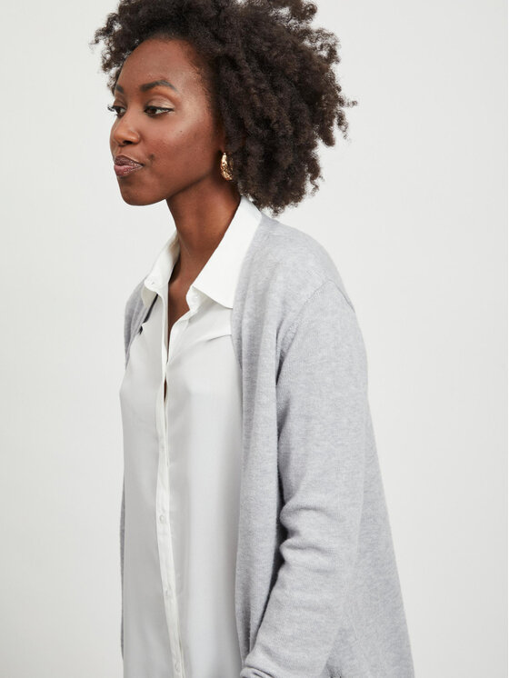 Vila Vila Cardigan Ril 14042770 Gri Regular Fit
