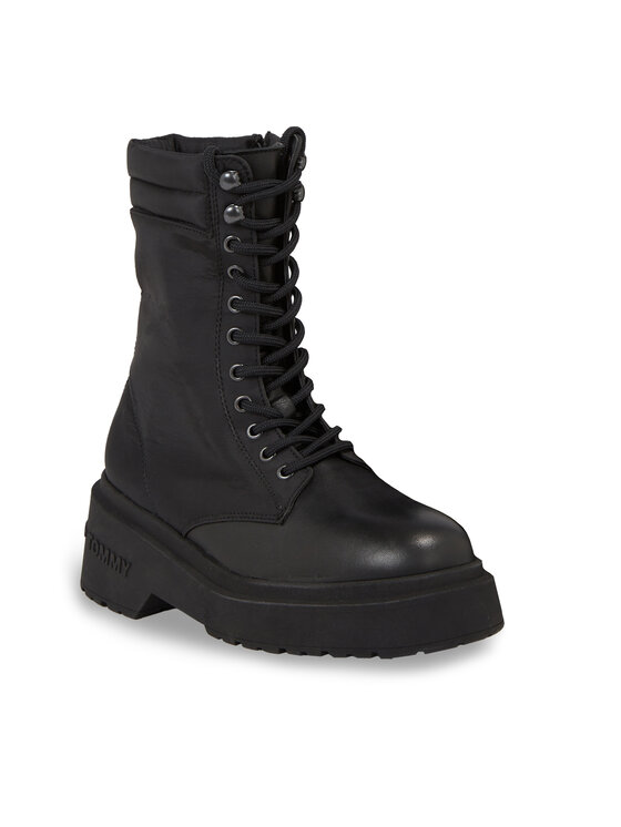 Tommy Jeans Tommy Jeans Μποτάκια Tjw Lace Up Padded Boot EN0EN02405 Μαύρο