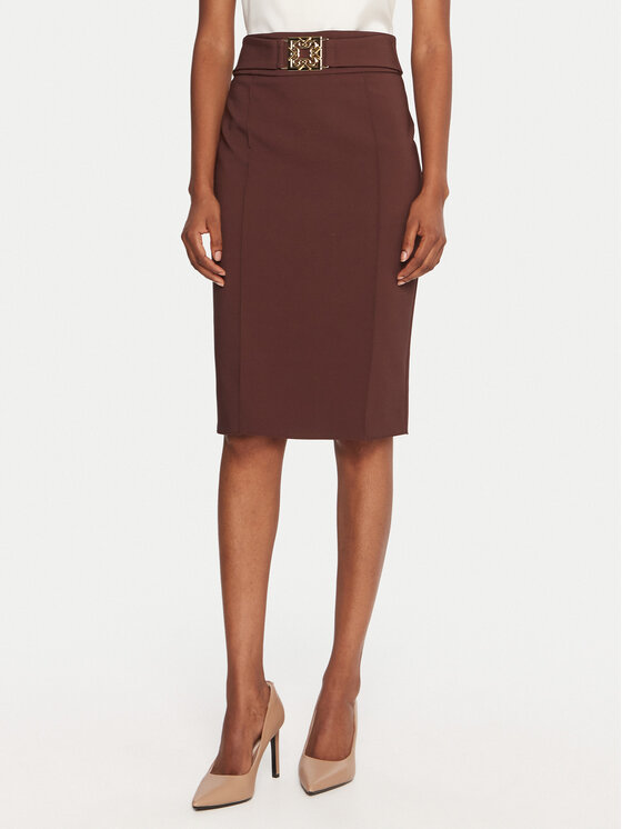 Rinascimento Rinascimento Pouzdrová sukně CFC0126212003 Hnědá Slim Fit