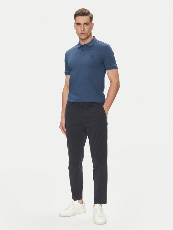 BOSS BOSS Chinos kelnes 50536722 Tamsiai mėlyna Tapered Fit