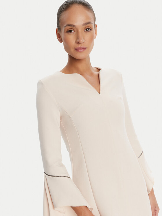 Rinascimento Rinascimento Koktel haljina CFC0126187003 Bež Slim Fit