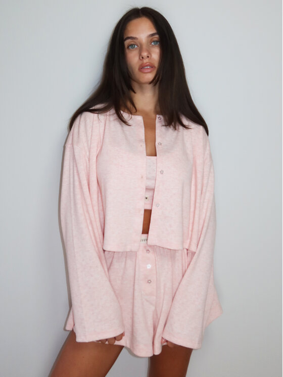 MissDenim MissDenim Bluza Pajama Overshirt Różowy jasny Regular Fit