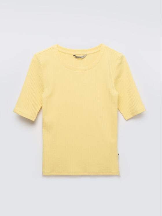 BIG STAR BIG STAR T-Shirt IMIJA Żółty Slim Fit