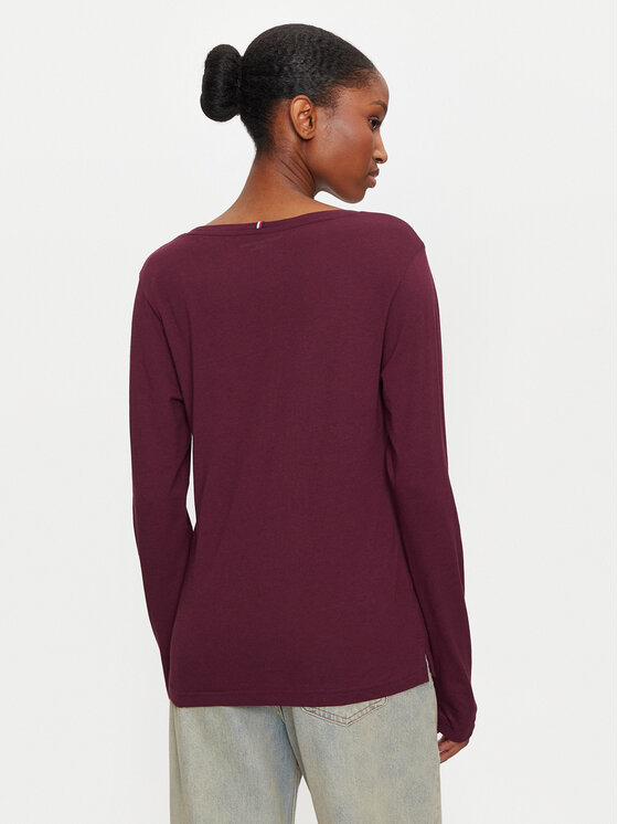 Tommy Hilfiger Tommy Hilfiger Bluză UW0UW05228 Vișiniu Regular Fit
