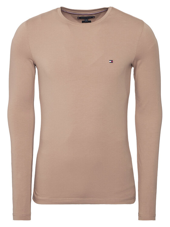 Tommy Hilfiger Tommy Hilfiger Pikkade varrukatega T-särk MW0MW10804 Beež Slim Fit