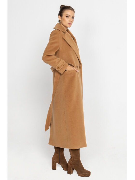 Deni Cler Milano Płaszcz W-DC-8063-D5-B5-18-1 Brązowy Regular Fit
