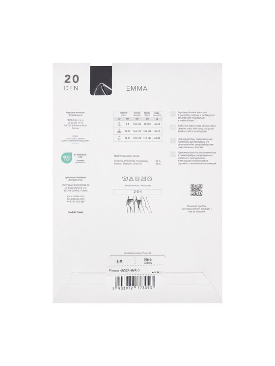 Esotiq Esotiq Rajstopy 45324 Czarny