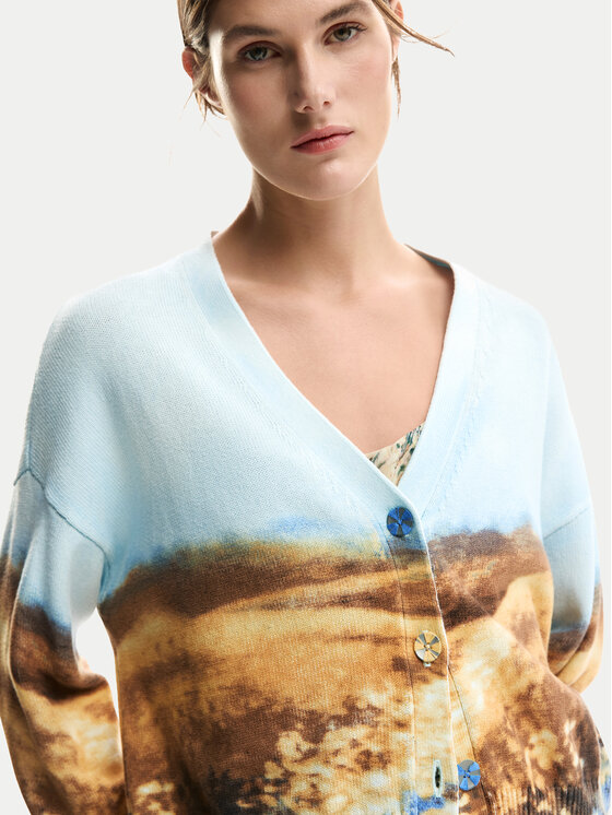 Desigual Desigual Kardigāns Sun 26SWJF18 Gaiši zila Regular Fit