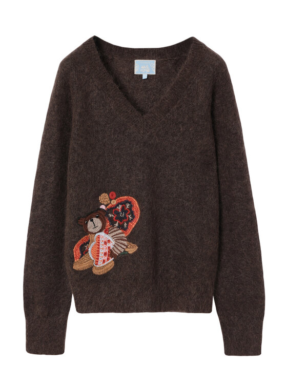 TATUUM TATUUM Sweter LUSHY Brązowy Oversize