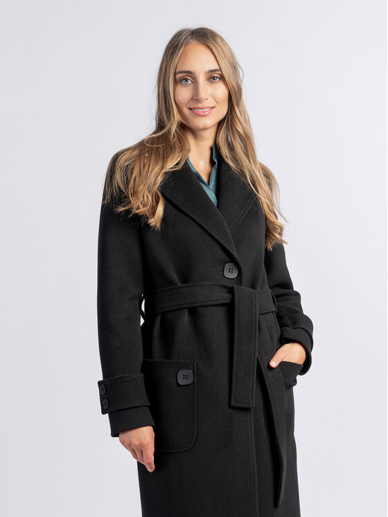 Salme Salme Vlnený kabát Estera Čierna Regular Fit