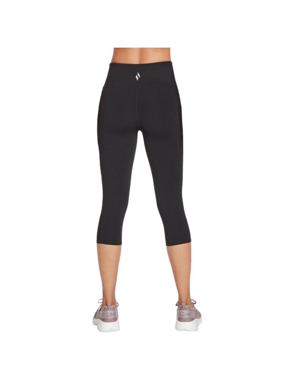 Skechers Skechers Szorty sportowe Skechers Go Walk High Waisted Capri Short Czarny Slim Fit