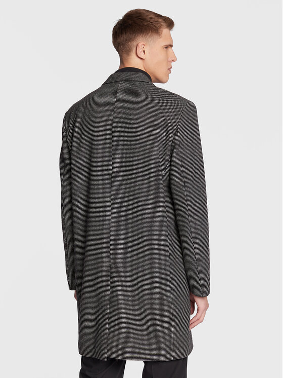 Calvin Klein Calvin Klein Płaszcz wełniany Statement K10K109952 Czarny Regular Fit