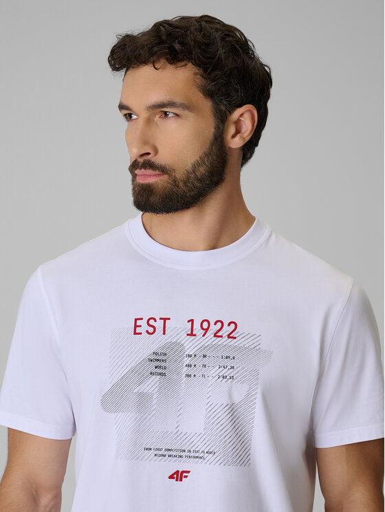 4F 4F T-Shirt AQUA FORCE Biały Regular Fit