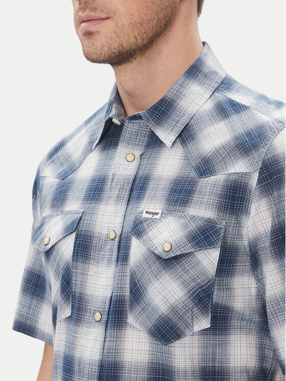 Wrangler Wrangler Srajca Western 112362381 Modra Regular Fit