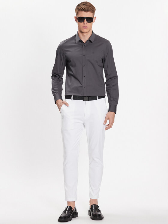 Camicia K10K110856 Grigio Slim Fit