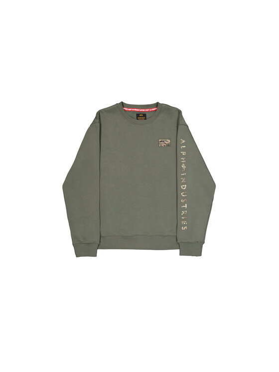 Alpha Industries Alpha Industries Bluza Camo Sleeve Sweatshirt Zielony Regular Fit