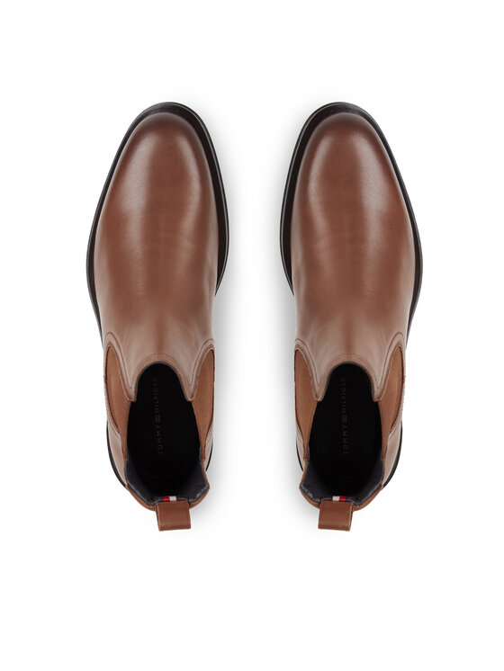Tommy Hilfiger Tommy Hilfiger Klassische Stiefeletten Core Rwb Hilfiger Lth Chelsea FM0FM04806 Braun