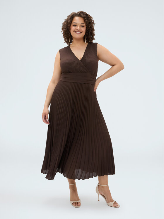 Fiorella Rubino Fiorella Rubino Abito da cocktail 7012T001853N032 Marrone A-Line Fit