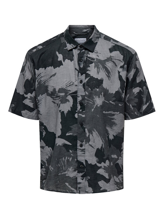 Only & Sons Only & Sons Košeľa Caiden 22032123 Sivá Relaxed Fit
