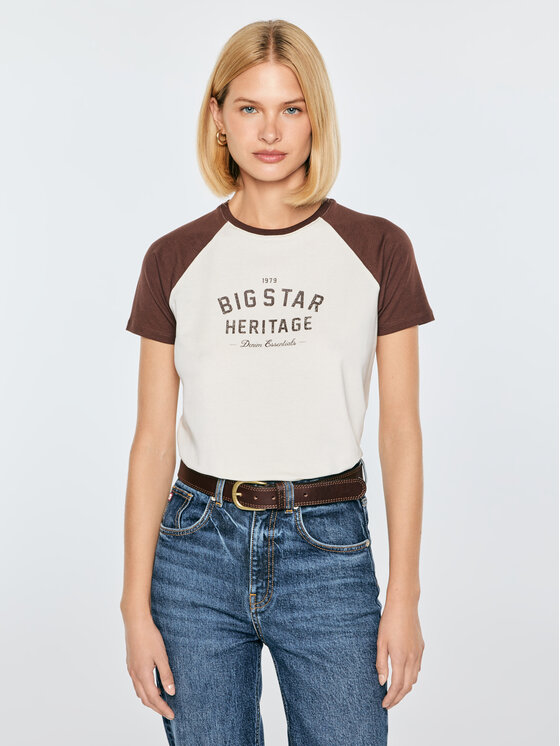 BIG STAR BIG STAR T-Shirt HERRI Brązowy Basic Fit