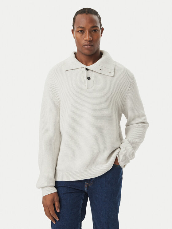 Calvin Klein Calvin Klein Sweter LV04LH311G Szary Regular Fit