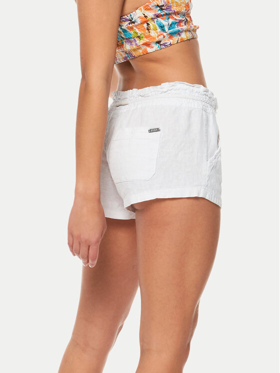 Roxy Roxy Σορτς υφασμάτινο Oceanside ARJNS03007 Λευκό Regular Fit