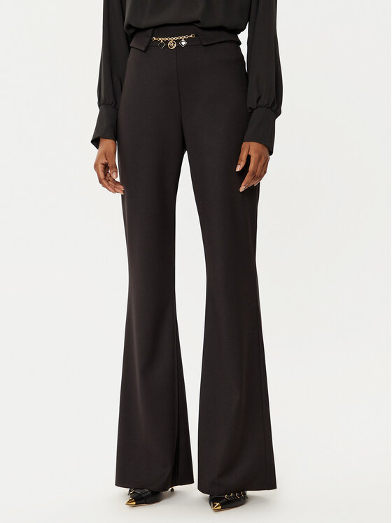 Rinascimento Rinascimento Medžiaginės kelnės CFC0121884003 Juoda Regular Fit