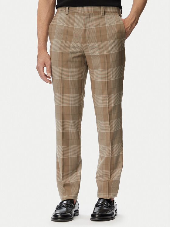 HUGO HUGO Kostiuminės kelnės Hogan 263X 50569204 Smėlio Extra Slim Fit