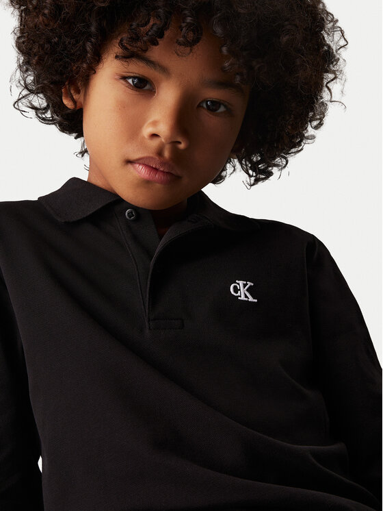 Calvin Klein Jeans Calvin Klein Jeans Тениска с яка и копчета Essential IB0IB02421 D Черен Regular Fit