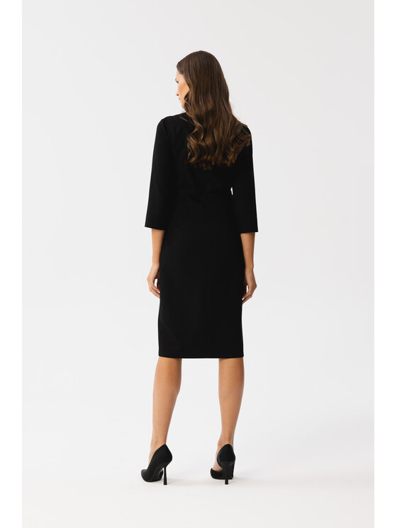 Stylove Stylove Koktejlové šaty S350 Černá Modern Fit