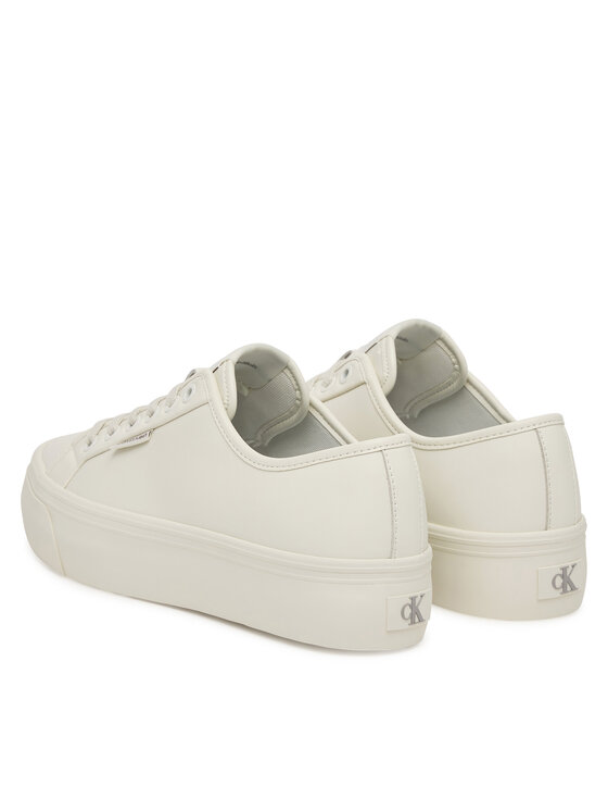Calvin Klein Calvin Klein Сникърси Vulc Flatf Lace Up Lth YW0YW01932 Бял