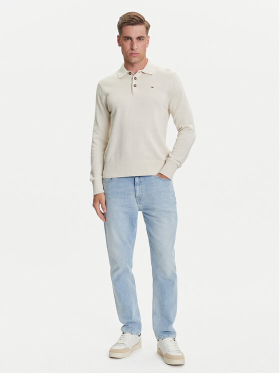 Tommy Jeans Tommy Jeans Sweter Essential DM0DM20304 Beżowy Slim Fit