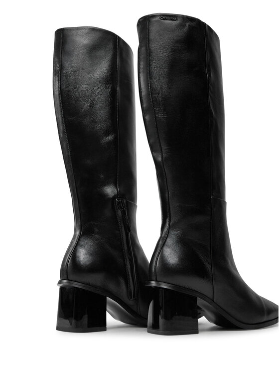 Calvin Klein Calvin Klein Kozaki Heel Knee Boot 50 W/Ml Lth HW0HW02321 Czarny