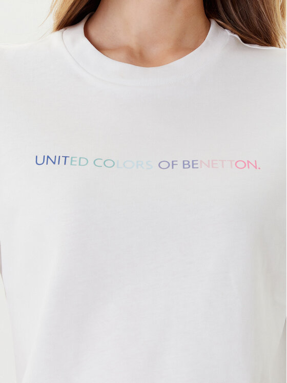 United Colors Of Benetton United Colors Of Benetton T-särk 3BL0D109D Valge Relaxed Fit