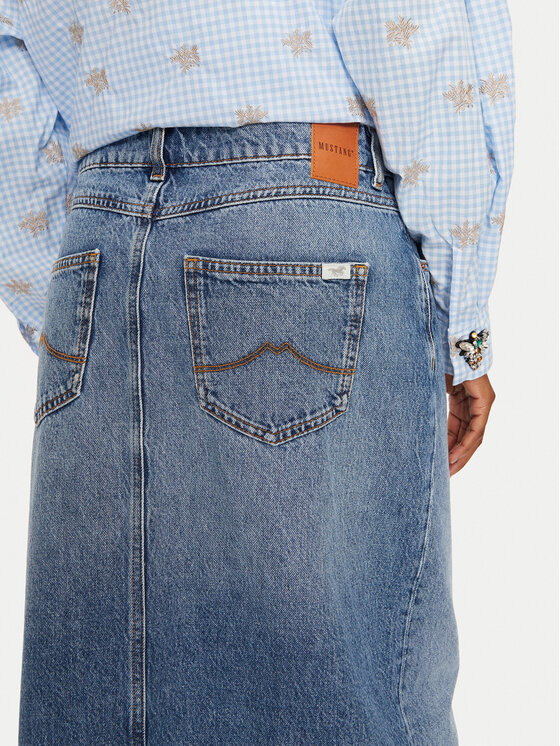 Mustang Mustang Spódnica jeansowa Eureka 1015589 Niebieski Slim Fit