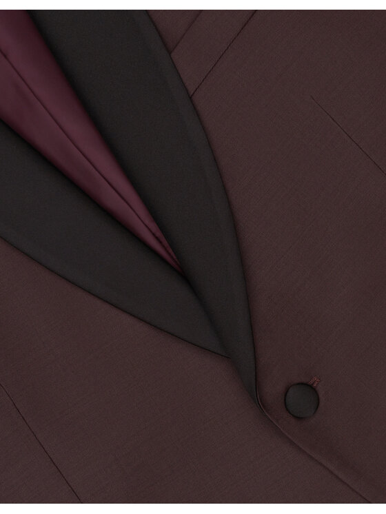 Borgio Borgio Marynarka cesaro_bd Bordowy Slim Fit